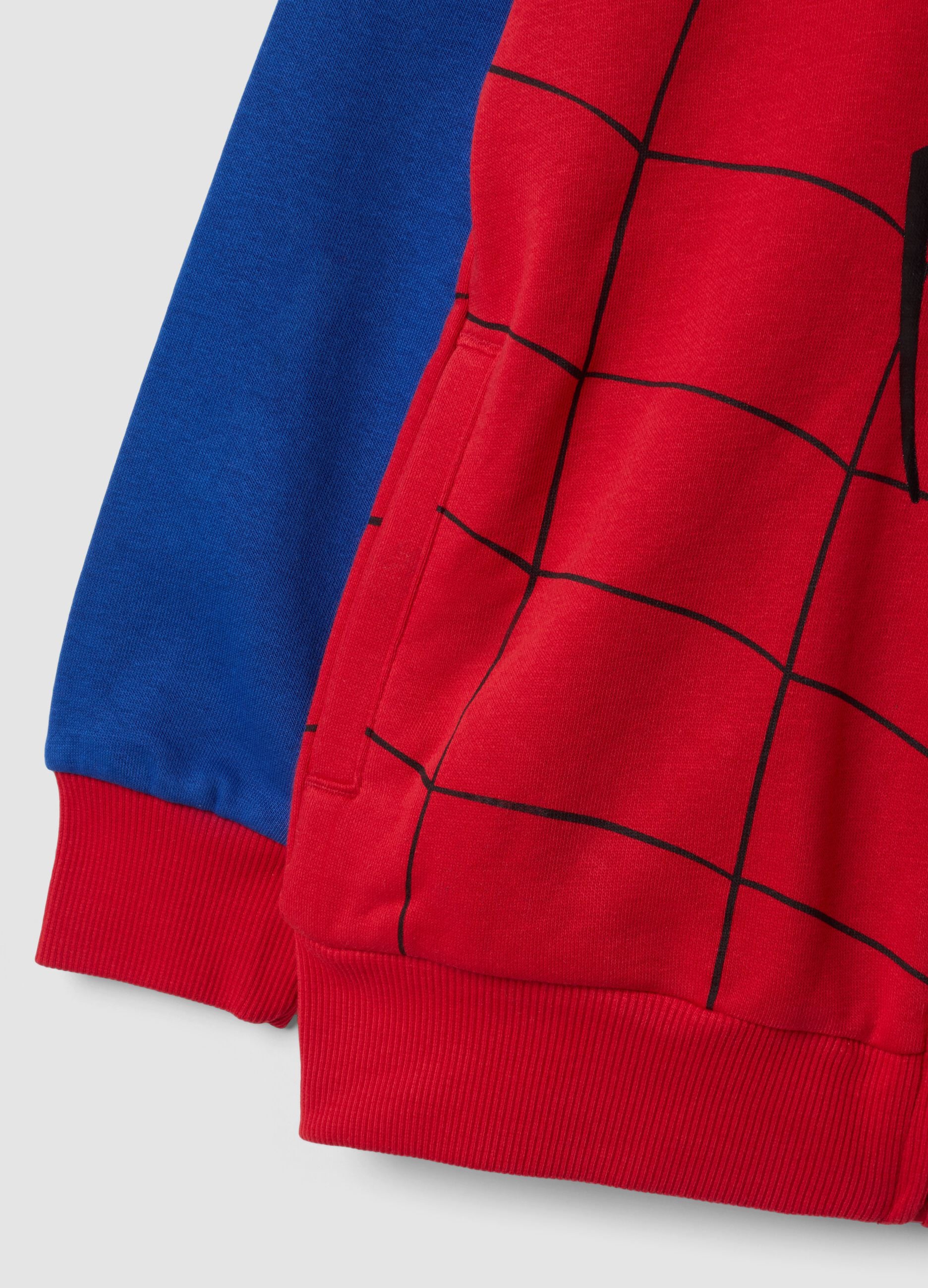 Felpa rossa con cappuccio in misto cotone a tema MARVEL Spider-Man