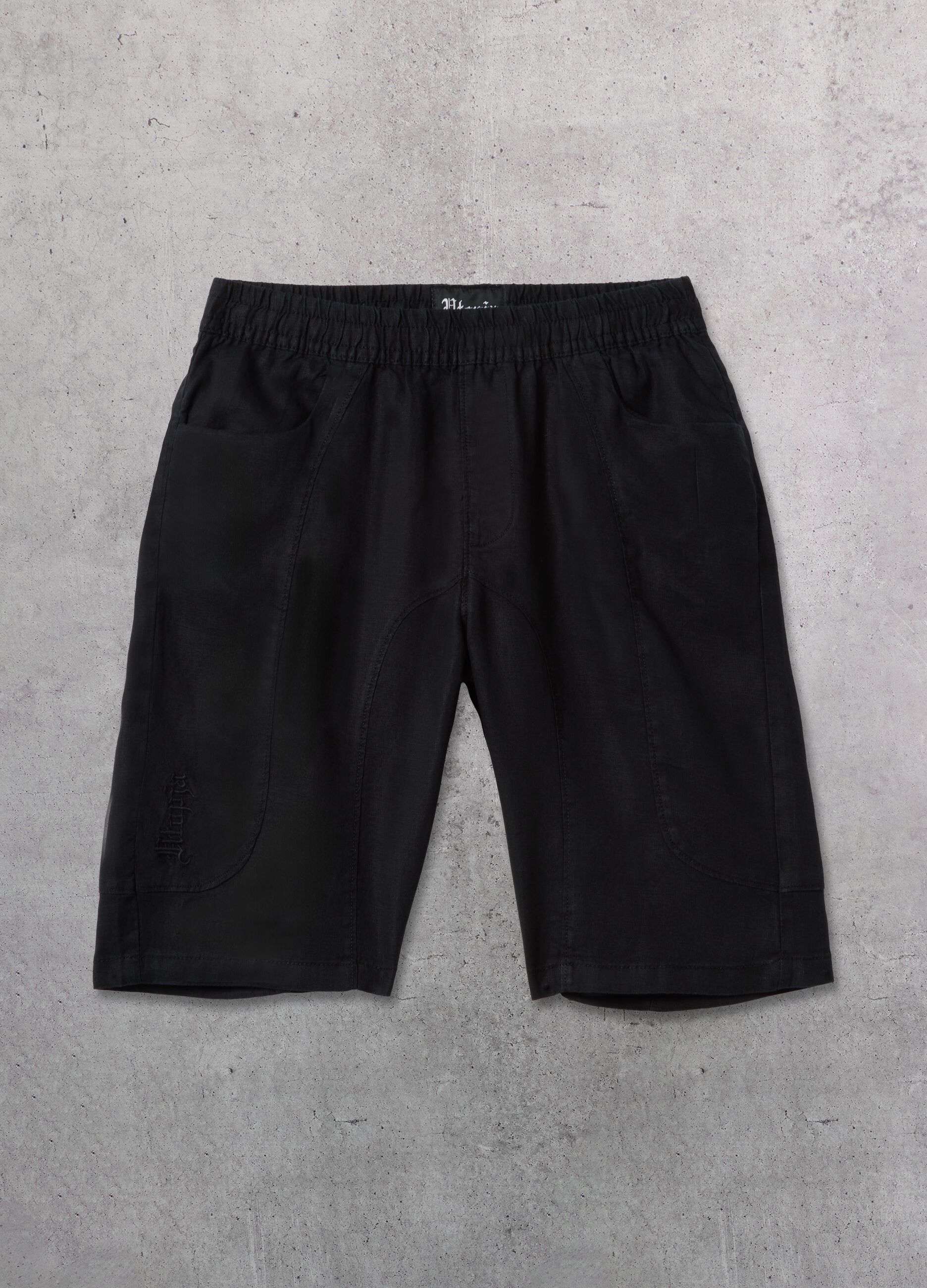100% Linen Shorts Black
