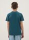 Boys' Regular Fit Green Pure Cotton T-shirt with Print_1