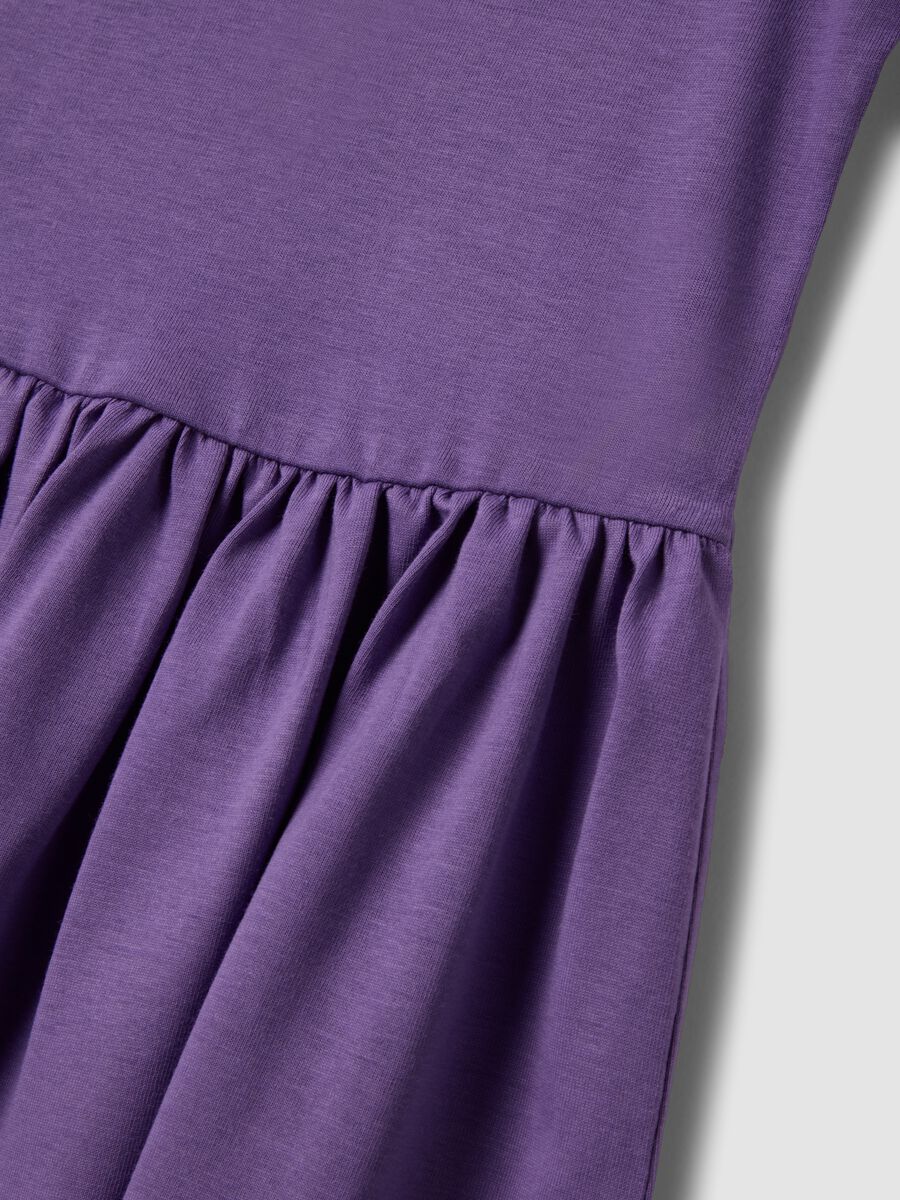 Girls' Sleeveless Purple Cotton Dress Regular Fit_3