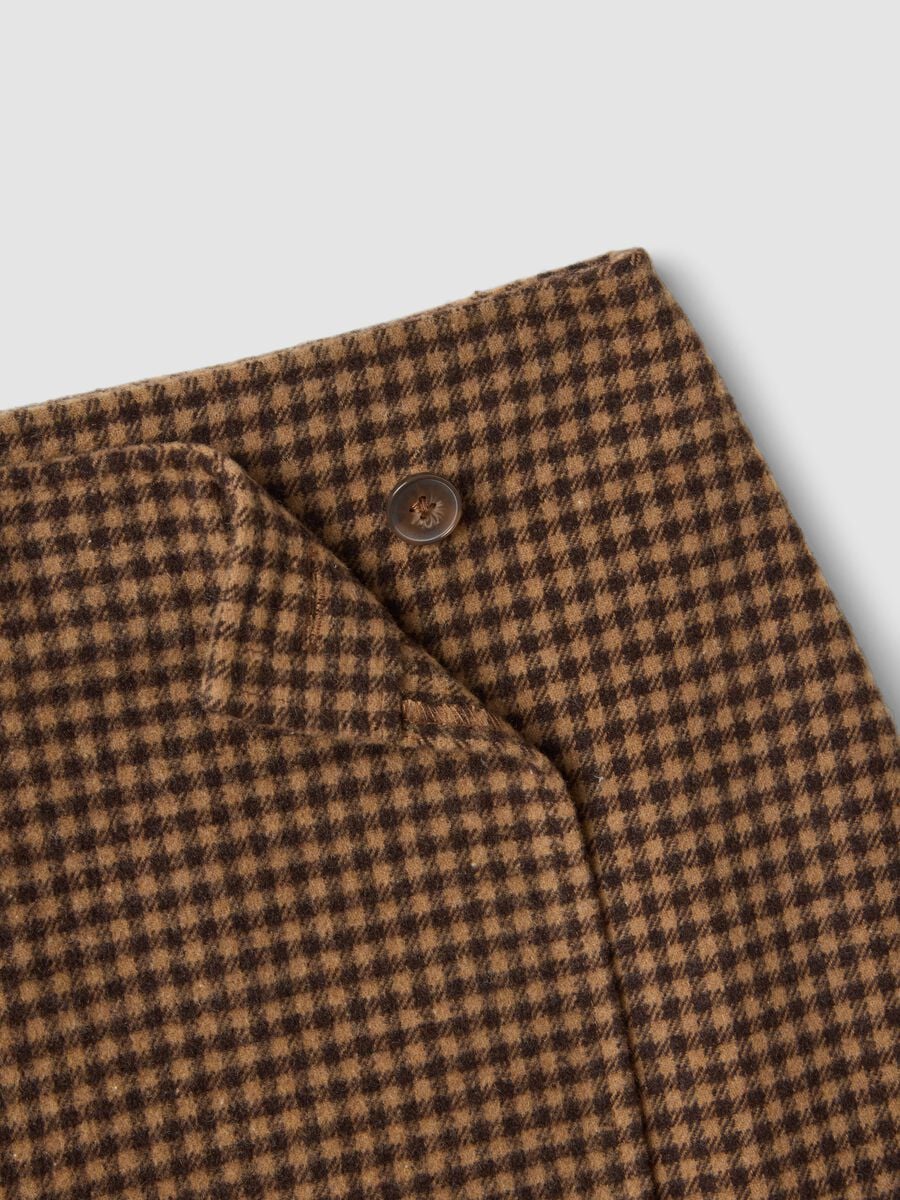 Brown and black wool-viscose blend skirt_5