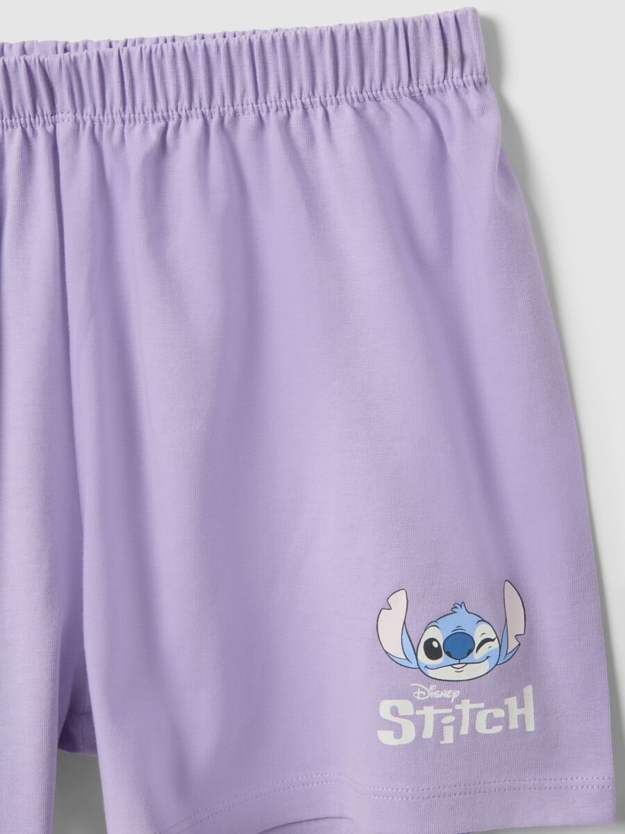 Girls' multicolour short pyjamas in pure cotton with Stitch_3