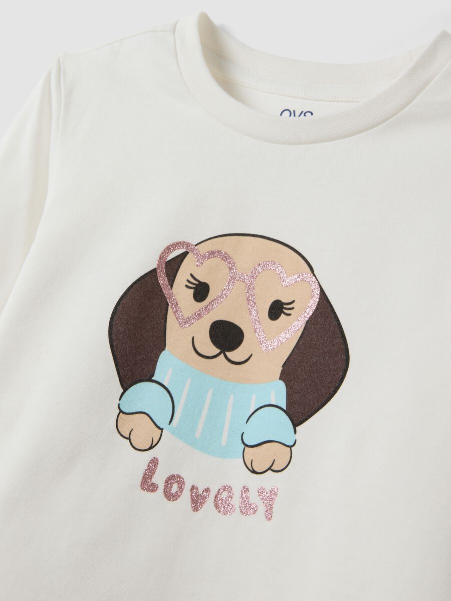 T-shirt bianca in cotone organico elasticizzato girocollo_2