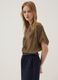 Brown viscose-blend blouse with floral embroidery_0