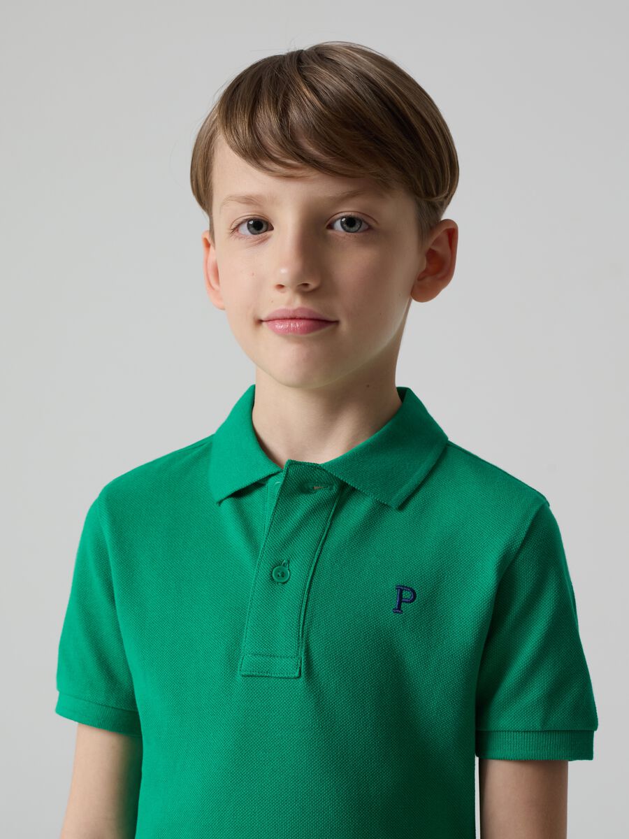 Piquet polo shirt with embroidered logo_4
