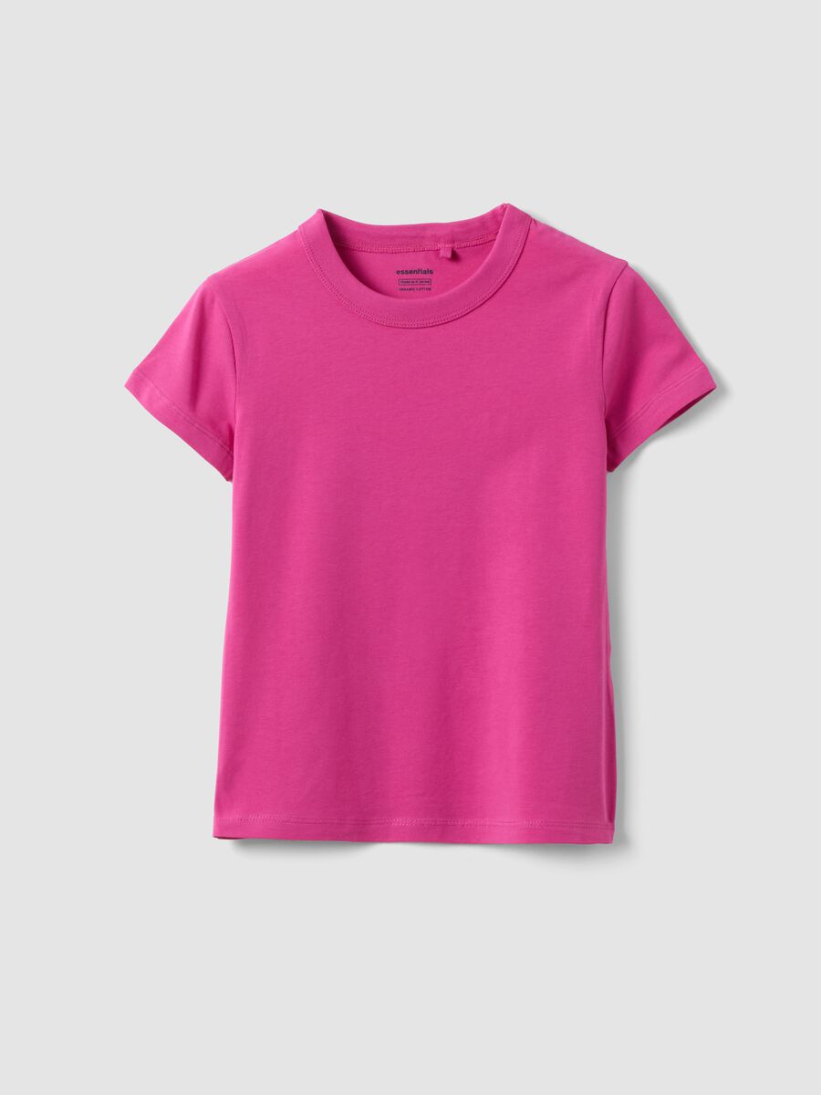 Girls&rsquo; Pink Stretch Cotton T-Shirt, Regular Fit_0