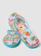 Blue multicolour tropical print flip-flops_2