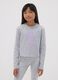 Girls&rsquo; grey organic cotton crop T-shirt with ribbed neckline_1