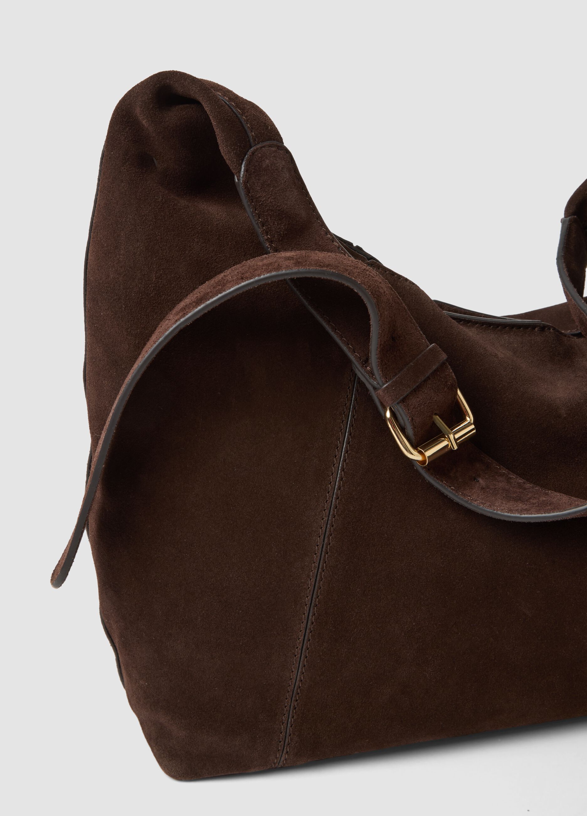 Borsa marrone in vera pelle a spalla
