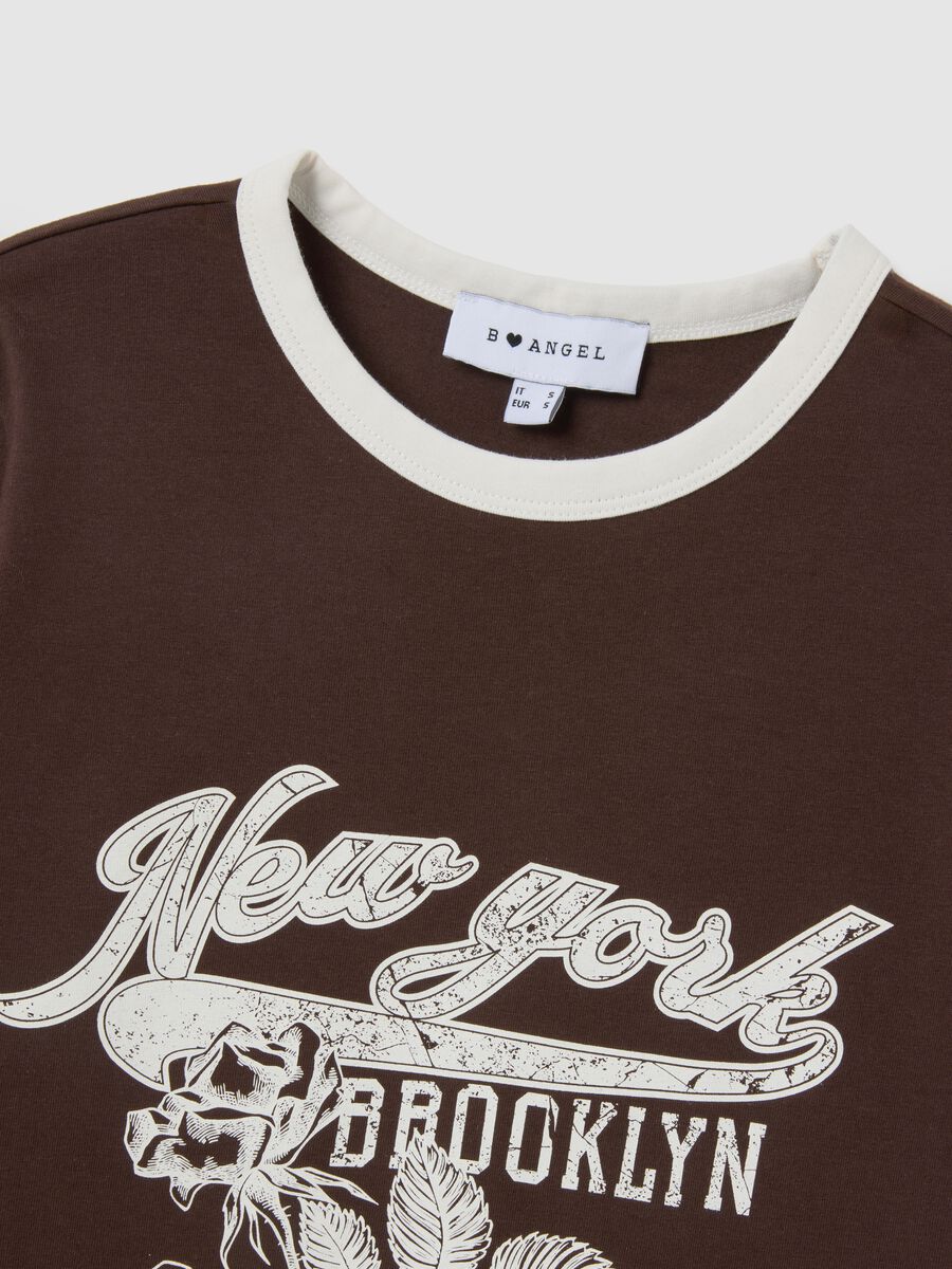Brown regular fit stretch cotton t-shirt_5