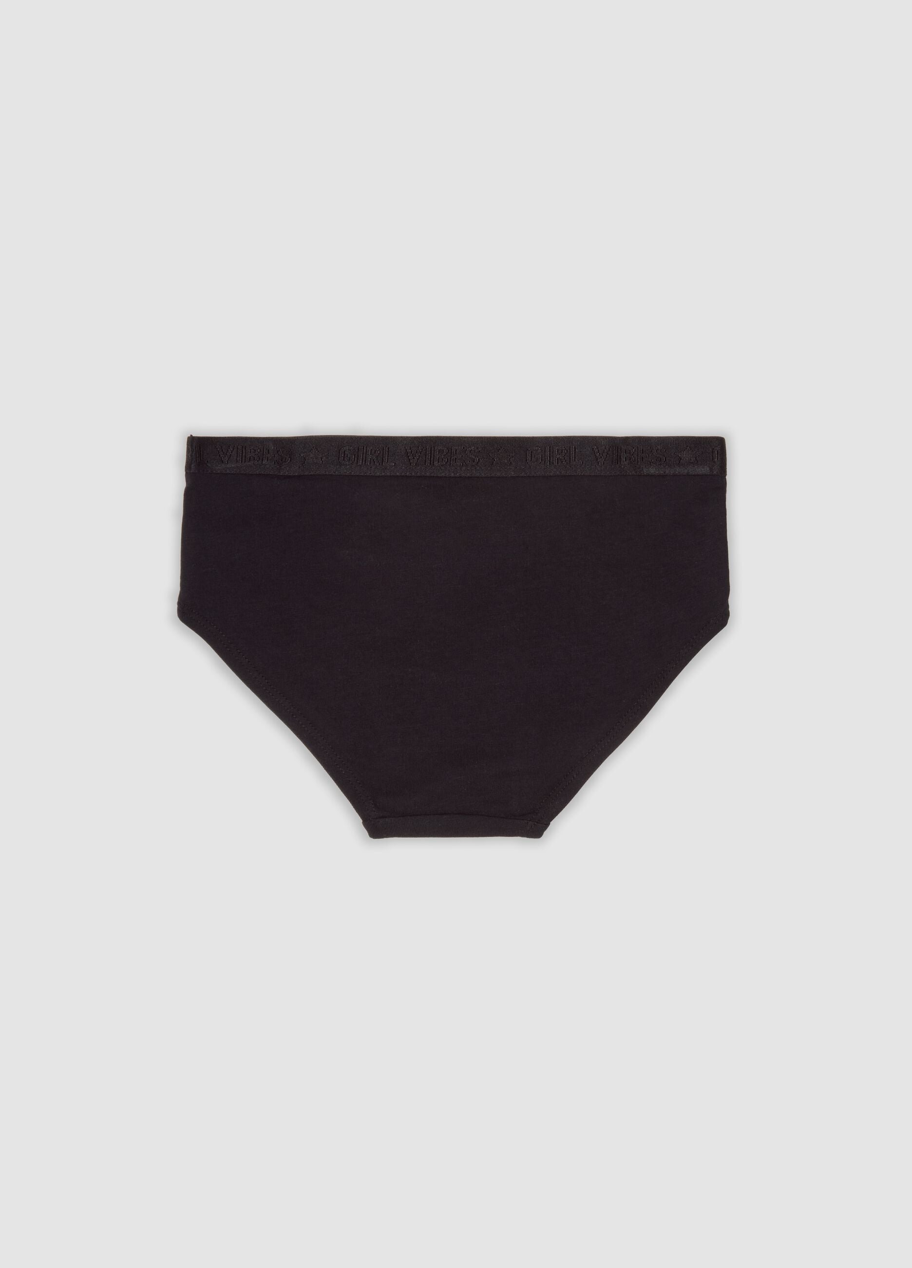 Slip culotte nere in cotone organico elasticizzato