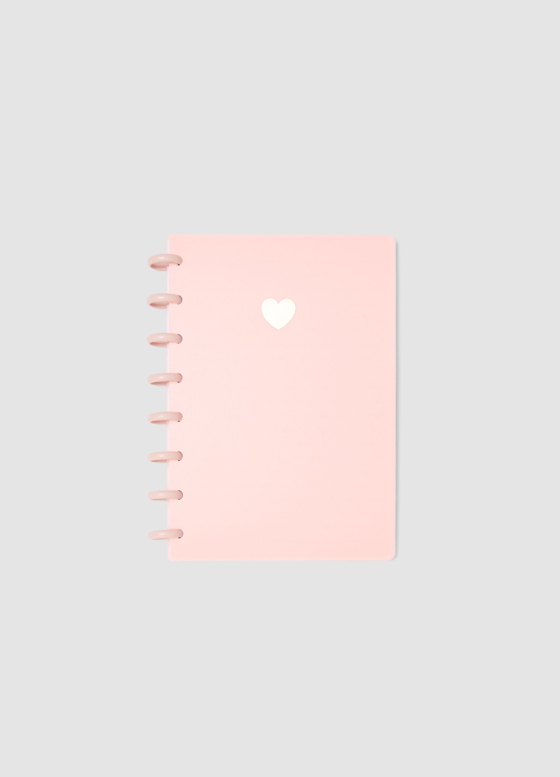 Rosa Notizbuch mit liniertem Kartonumschlag und Spiralbindung