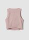 Pink cropped top in stretch fabric_5