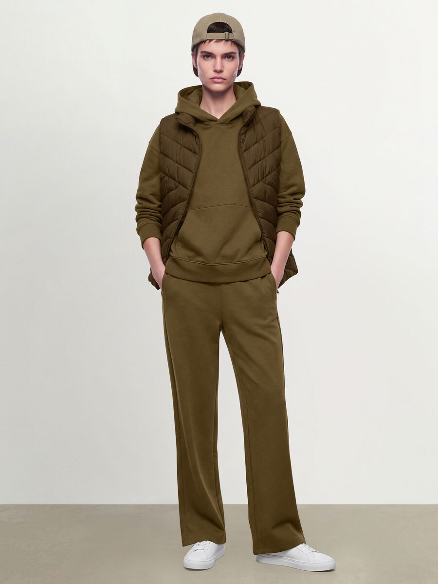 Green cotton-blend straight-fit joggers_0