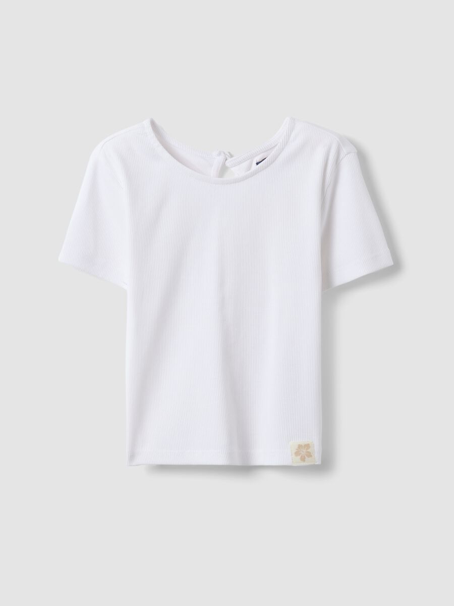 White short-sleeve stretch cotton T-shirt_3