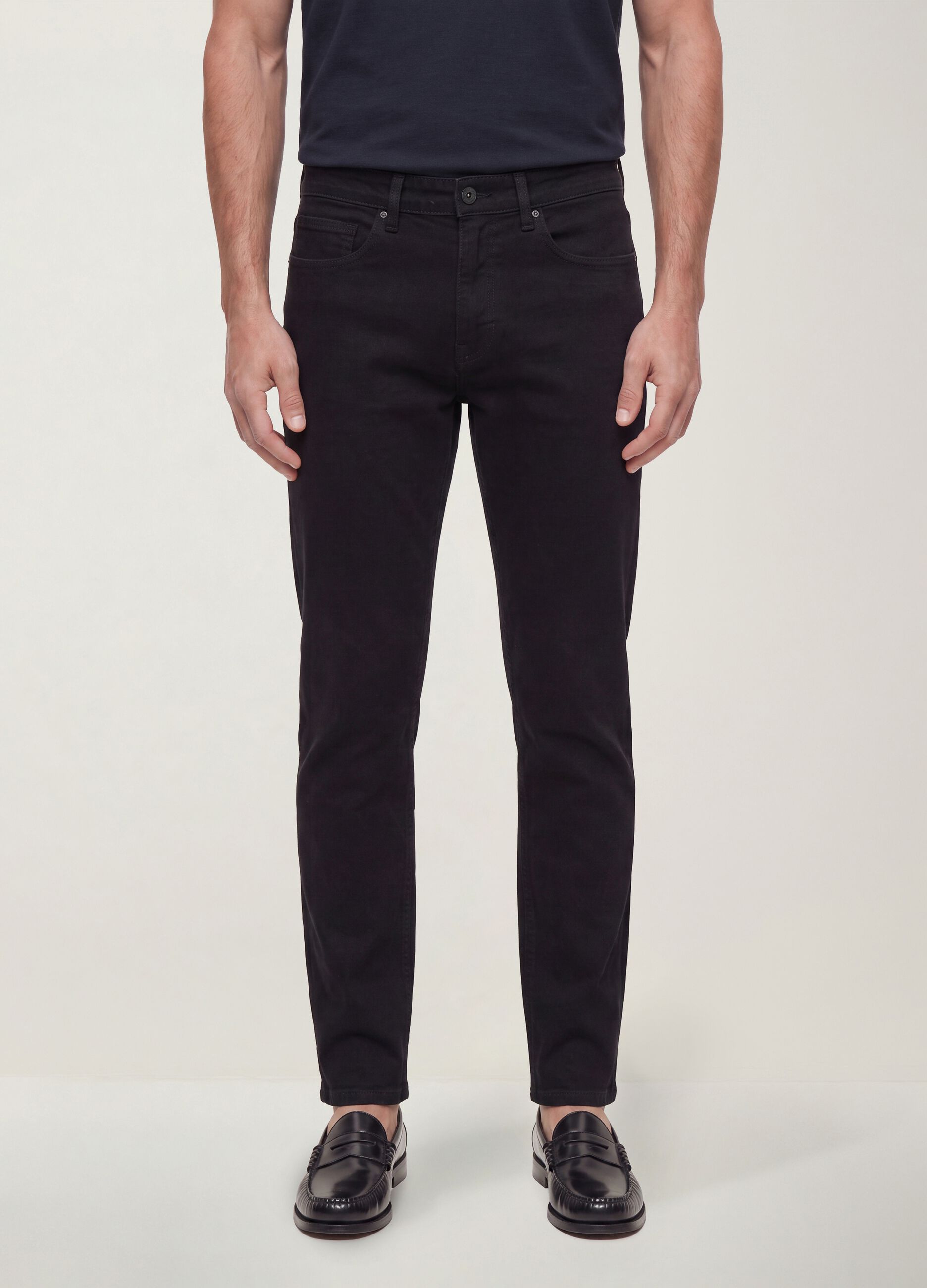 Black slim-fit stretch cotton jeans