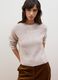 Maglia beige girocollo in lana e alpaca elasticizzato_0