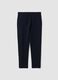 Blue regular-fit stretch cotton trousers_0