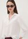White viscose-blend shirt with classic collar_0