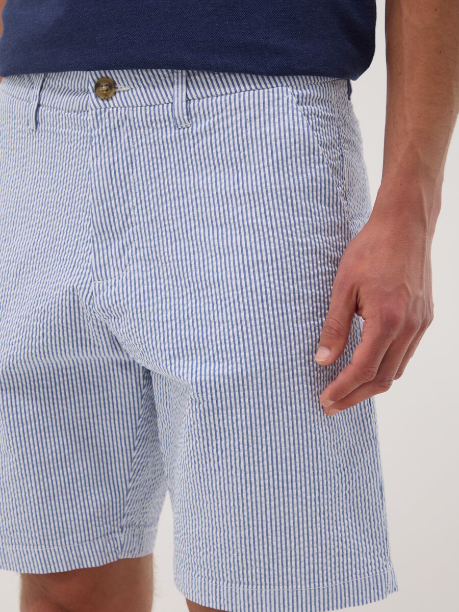 Light blue stretch cotton chino shorts_4