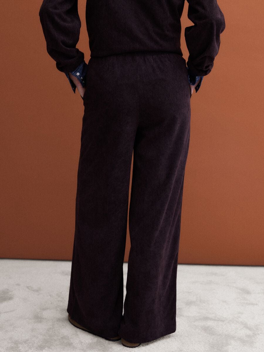Braune Wide-Leg-Hose mit elastischem Bund_2
