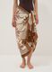 Brown pure cotton pareo with tropical print_2
