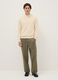 Beige crew neck sweater in pure cotton regular fit_1