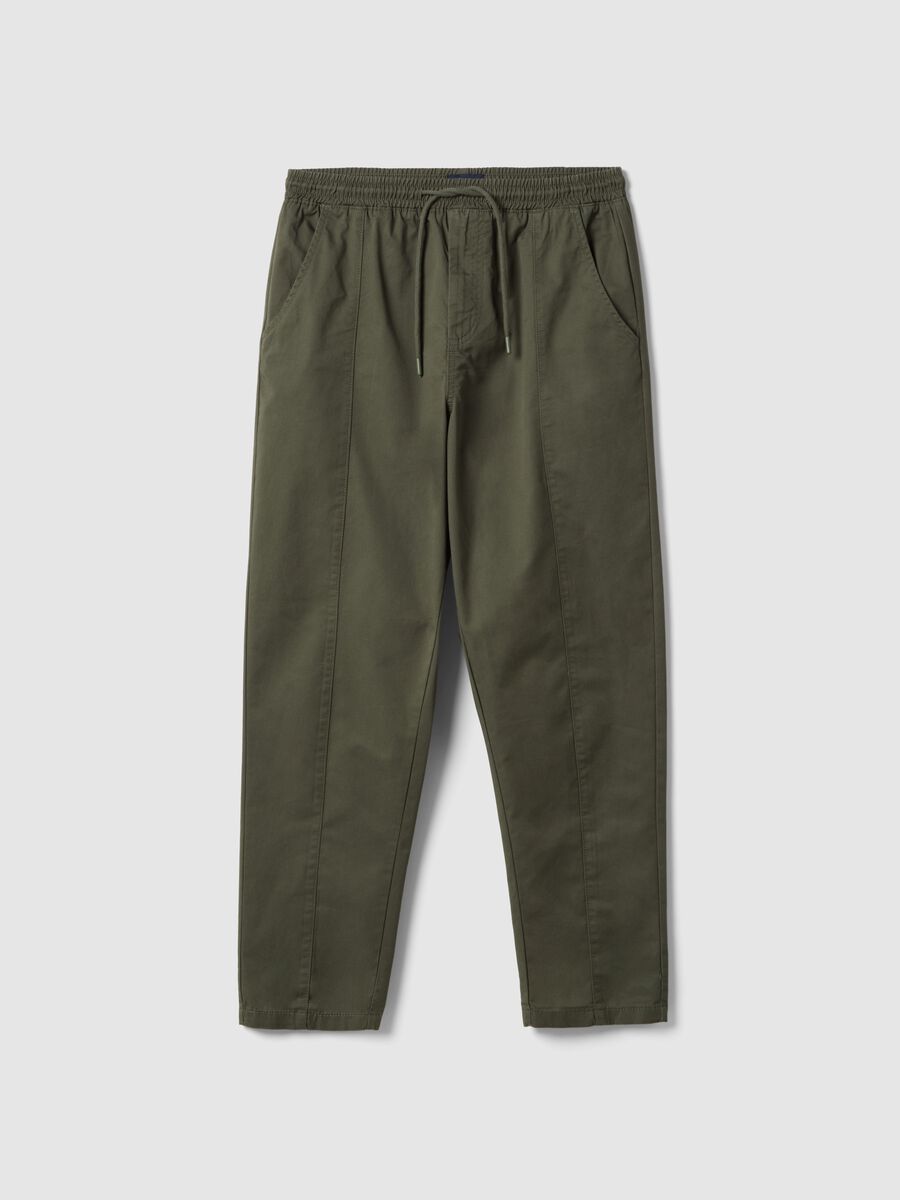 Slim Fit Green Chino Trousers in Pure Cotton_4