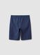 Blue pure cotton shorts with elasticated waist_4