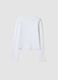 Wei&szlig;es Slim-Fit-Langarmshirt aus elastischem Bio-Baumwolljersey_1
