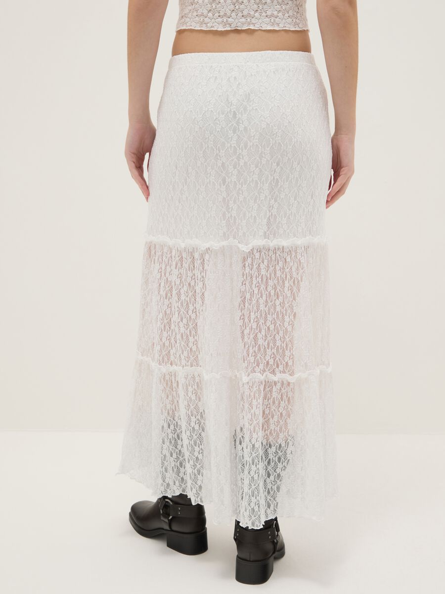 White Lace Long Skirt Regular Fit_3