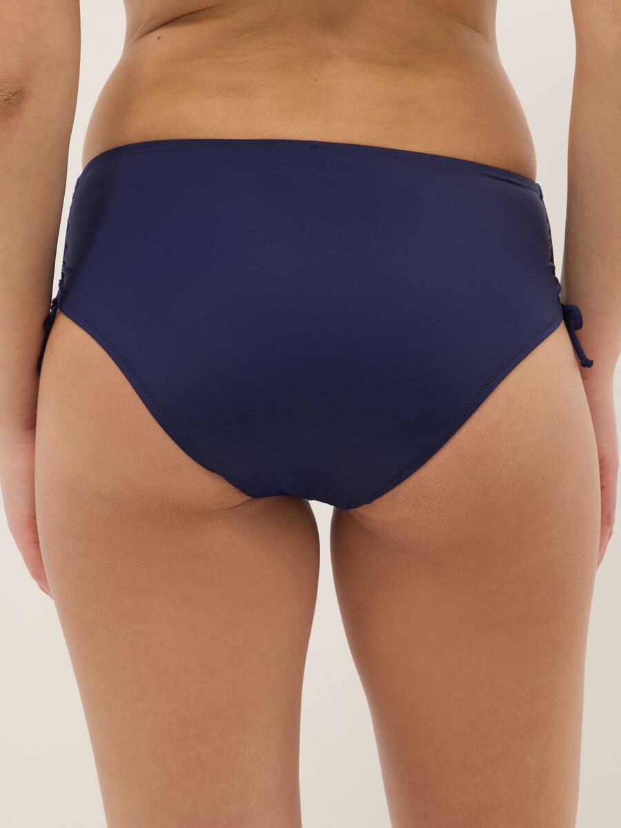 Blue high-waisted stretch-fabric bikini bottoms_2