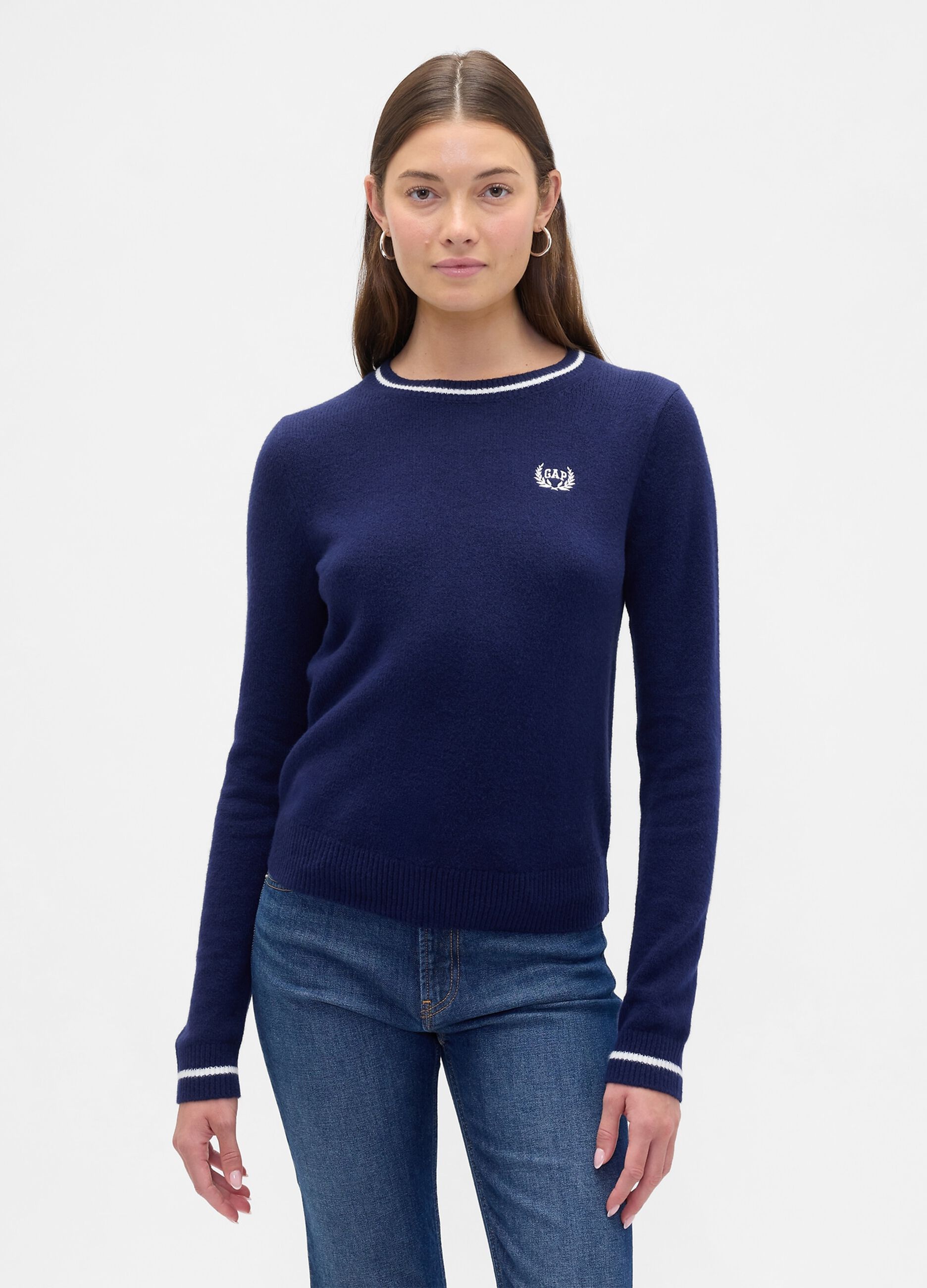 Blue Cotton Blend Jumper