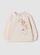 Beige pure cotton printed crew-neck sweatshirt_0