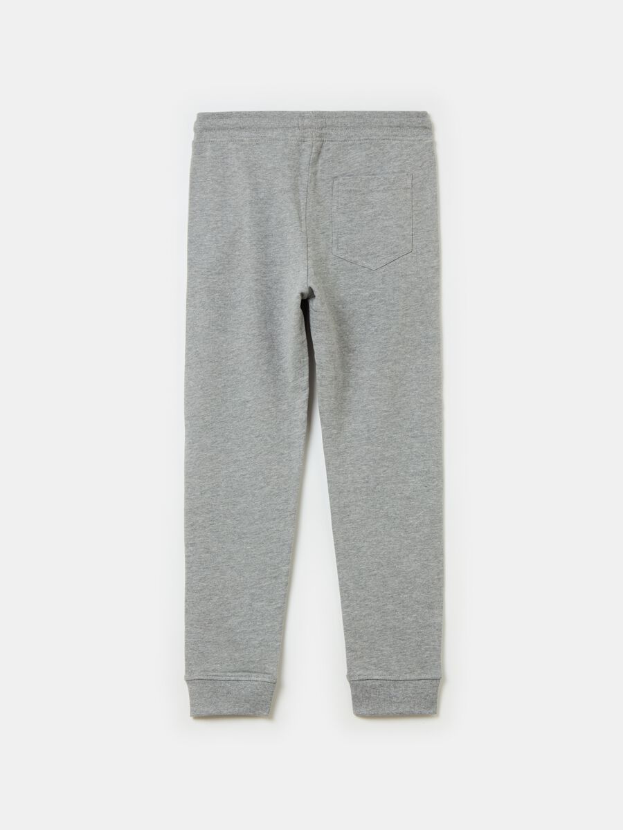 Fleece joggers with lettering print_1
