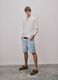 Regular fit azure denim pure cotton Bermuda shorts_0
