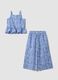 Blue pure cotton set with top and trousers_0
