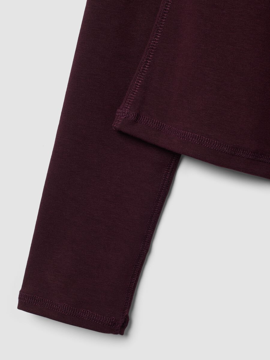 Violettes Crewneck-Top aus Stretch-Viskose mit Kapuze_2