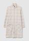 Beige checked fleece robe with pockets_4