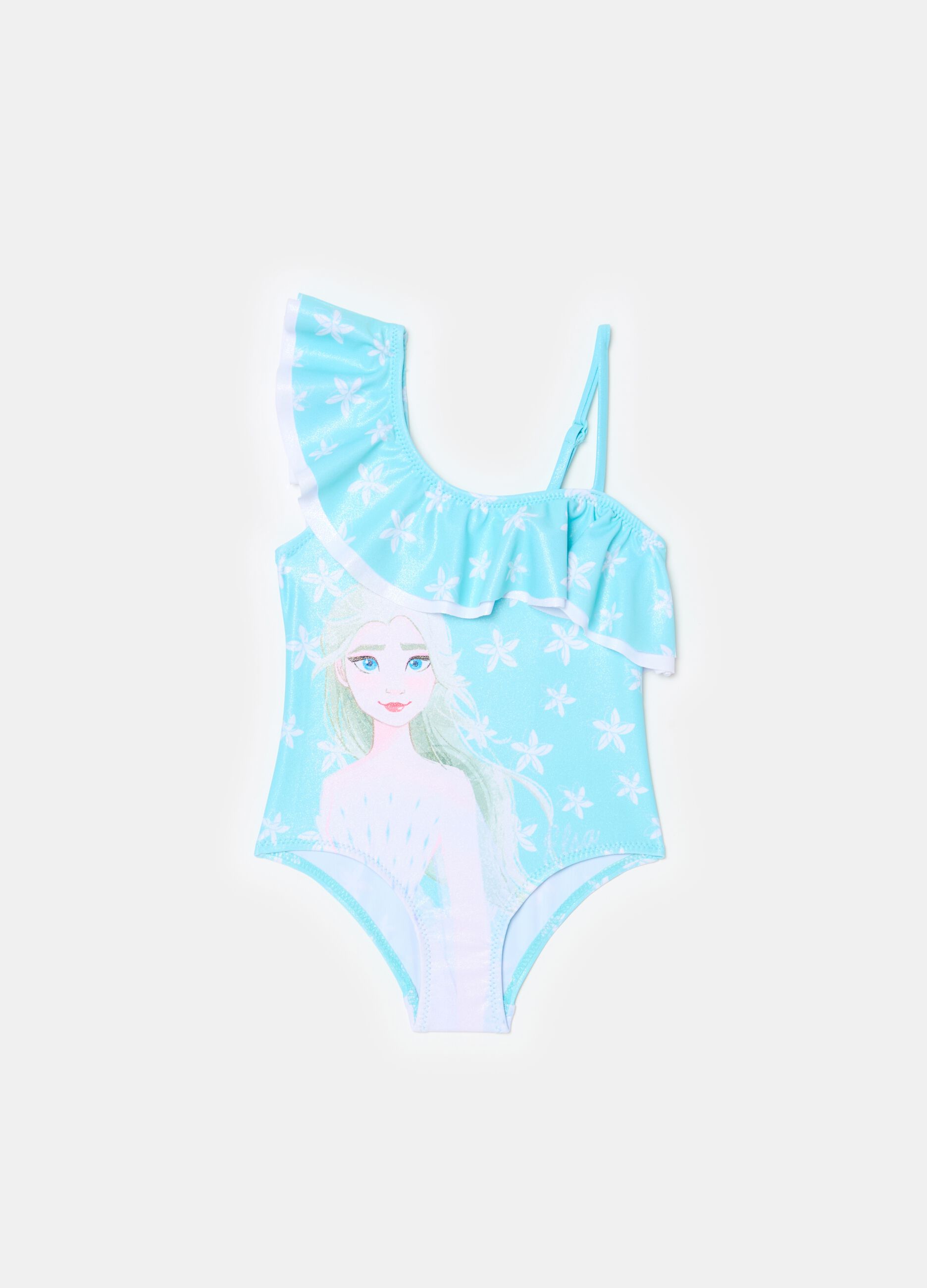 One-piece swimsuit with Elsa print