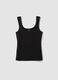 Schwarzes, figurbetontes Tanktop aus Stretch-Baumwolle_4