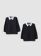 Pack de 2 batas escolares pretas com fecho e colarinho branco_0