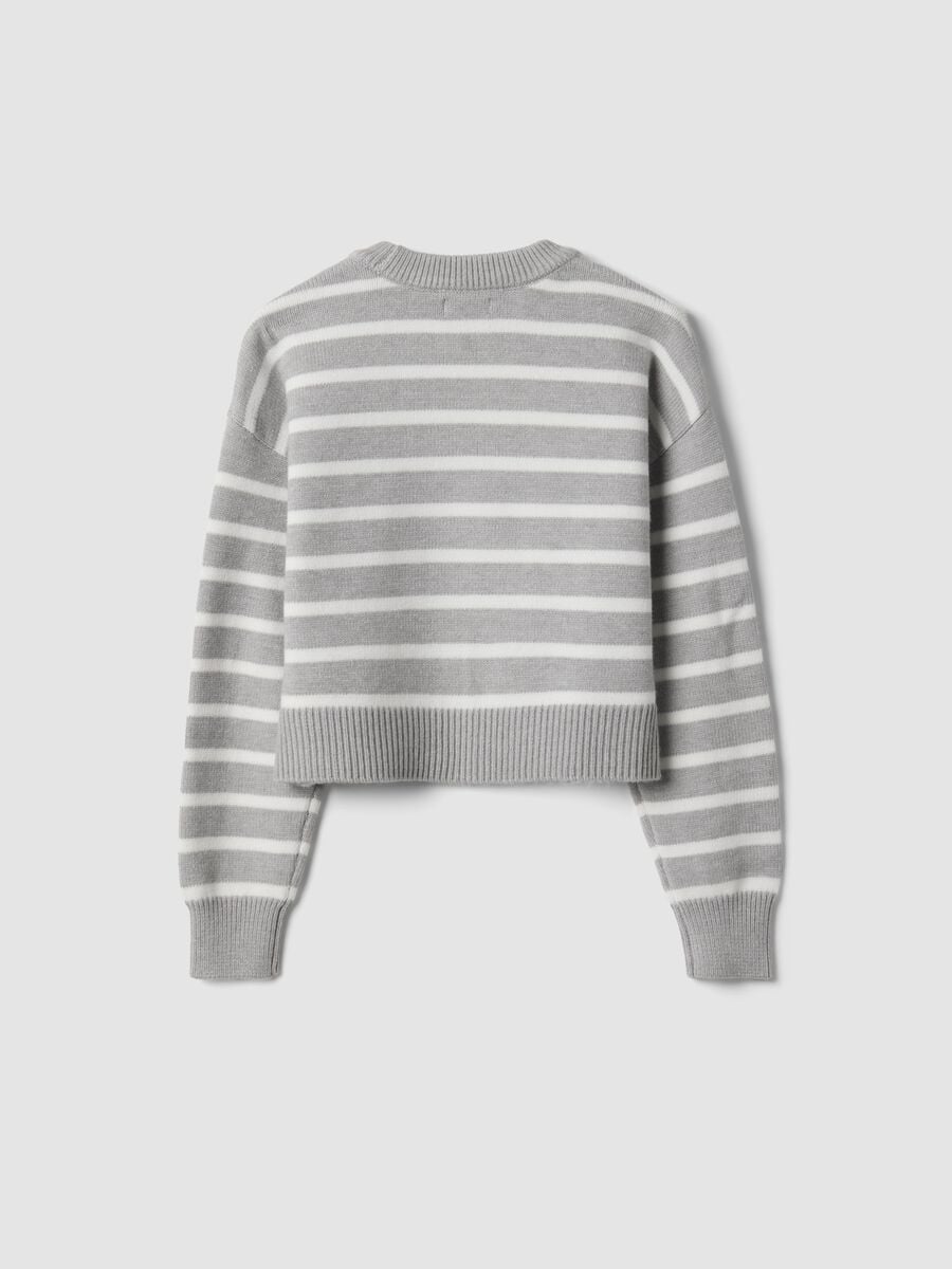Grey striped viscose-blend crew-neck jumper_5
