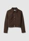 Brown regular fit jacket with snap buttons and chest pockets_4