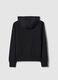 Girls' regular fit black pure cotton sweatshirt with zip_4