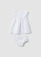 White pure cotton set with dress and bloomers_0
