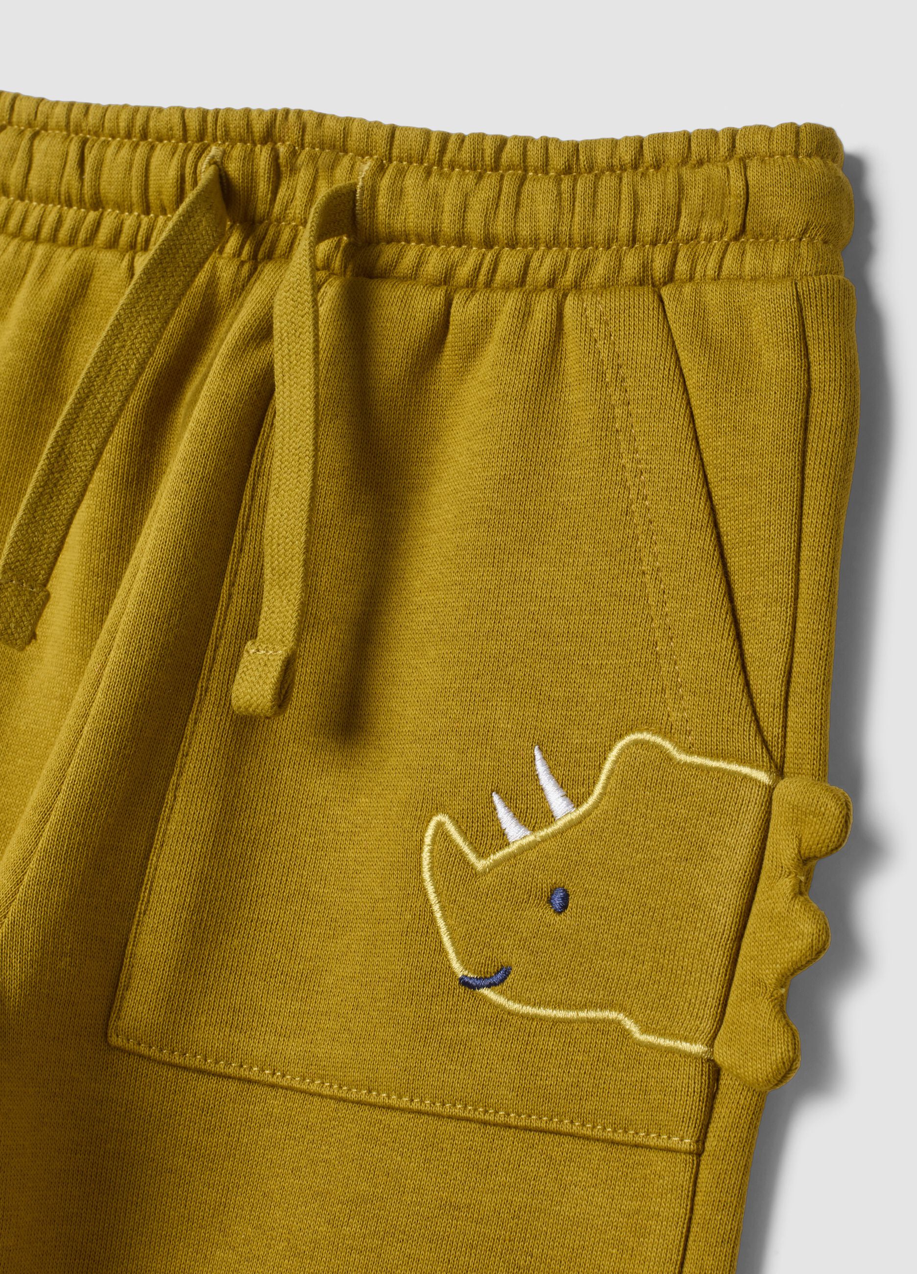 Pantaloni jogger verdi in puro cotone con tasche