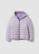 Casaco ultralight roxo revers&iacute;vel com capuz e fecho de correr para menina_5