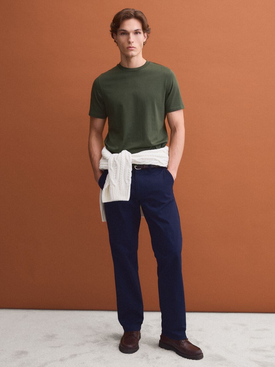Green Supima Cotton Crew-Neck T-Shirt, Regular Fit_1