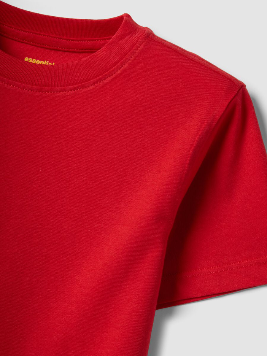 Red pure cotton kids&rsquo; T-shirt, regular fit_2
